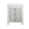 Accent Table with 3 Drawers and Faux Diamond Inlays Silver BM268949
