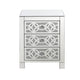 Accent Table with 3 Drawers and Faux Diamond Inlays Silver BM268949