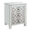 Accent Table with 3 Drawers and Faux Diamond Inlays, Silver