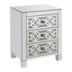 Accent Table with 3 Drawers and Faux Diamond Inlays, Silver