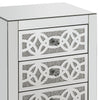 Accent Table with 3 Drawers and Faux Diamond Inlays Silver BM268949