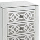 Accent Table with 3 Drawers and Faux Diamond Inlays Silver BM268949
