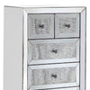 Storage Cabinet with 6 Drawers and Faux Diamond Inlays Silver BM268951
