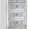 Storage Cabinet with 6 Drawers and Faux Diamond Inlays Silver BM268951