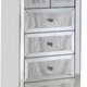 Storage Cabinet with 6 Drawers and Faux Diamond Inlays Silver BM268951