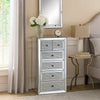 Storage Cabinet with 6 Drawers and Faux Diamond Inlays, Silver