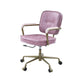 Office Chair with Leather Seat and Button Tufted Back Pink BM268974