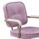 Office Chair with Leather Seat and Button Tufted Back Pink BM268974