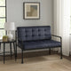 Loveseat with Tufted Velvet Seat and Metal Frame, Gray
