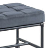 Ottoman with Tufted Velvet Seat and Metal Frame Gray BM268983