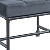 Ottoman with Tufted Velvet Seat and Metal Frame Gray BM268983