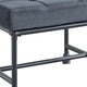 Ottoman with Tufted Velvet Seat and Metal Frame Gray BM268983