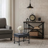 Ottoman with Tufted Velvet Seat and Metal Frame, Gray