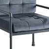 Accent Chair with Tufted Velvet Seat and Metal Frame Gray BM268984