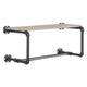 Wooden Wall Rack with Tubular Metal Frame, Brown and Black