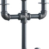 Candleholder with Metal Water Pipe Body Black BM268987