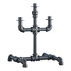 Candleholder with Metal Water Pipe Body, Black