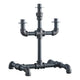 Candleholder with Metal Water Pipe Body, Black