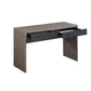 Writing Desk with 2 Drawers and Panel Base, Gray By Casagear Home