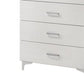 Chest with 5 Drawers and Wooden Frame White By Casagear Home BM269002