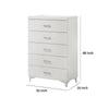 Chest with 5 Drawers and Wooden Frame White By Casagear Home BM269002