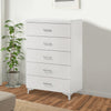 Preston Tall Dresser Chest | 5 Drawers | Wood Frame | White