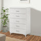 Preston Tall Dresser Chest | 5 Drawers | Wood Frame | White