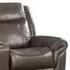 Leather Motion Loveseat with USB Dock and Storage Console Brown BM269004
