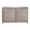 Dresser with Wooden Plinth and 6 Drawers, Gray By Casagear Home
