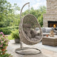 Arlo Hanging Chair | Wicker Frame | Circular Motifs | Gray