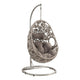 Arlo Hanging Chair | Wicker Frame | Circular Motifs | Gray