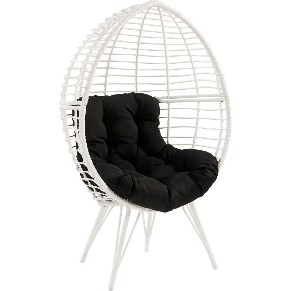 Arlo Lounge Chair | Wicker Patio | Angled Metal Legs | White BM269036