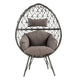 Patio Lounge Chair with Wicker Geometric Pattern Black BM269037