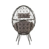 Patio Lounge Chair with Wicker Geometric Pattern Black BM269037