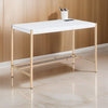 Nova Writing Desk | USB Dock | Metal Legs | White & Rose Gold