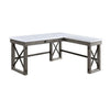 Nova L Shape Desk | Marble Lift Top | Sled Base | Gray & White