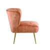 Accent Chair with Curved Tufted Back Orange and Gold BM269067