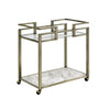 Nova Serving Cart | 2 Tier | Faux Marble | Metal Frame | Silver