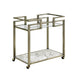 Nova Serving Cart | 2 Tier | Faux Marble | Metal Frame | Silver