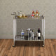 2 Tier Serving Cart with Acrylic and Metal Frame, Brass