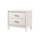 Nightstand with 2 Drawers and Shimmer Accent Trim White By Casagear Home BM269071