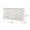 Dresser with 6 Drawers and Shimmer Accent Trim White By Casagear Home BM269072