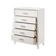 Chest with 5 Drawers and Shimmer Accent Trim White BM269073