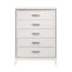 Chest with 5 Drawers and Shimmer Accent Trim White BM269073