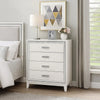 Chest with 5 Drawers and Shimmer Accent Trim, White