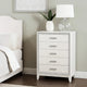 Chest with 5 Drawers and Shimmer Accent Trim, White