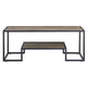 Coffee Table with 1 Open Shelf and Tubular Frame Oak Brown BM269085