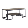 Coffee Table with 1 Open Shelf and Tubular Frame, Oak Brown