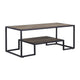 Coffee Table with 1 Open Shelf and Tubular Frame, Oak Brown