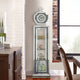 Grandfather Clock with 4 Compartments and Mirror Frame, Silver